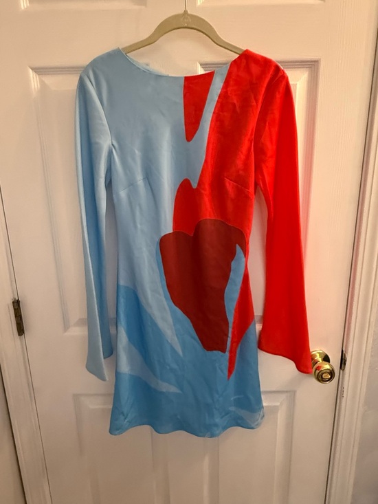 Significant Other Dresses & Skirts - Blue & Red Abstract Long-Sleeve Mini Dress